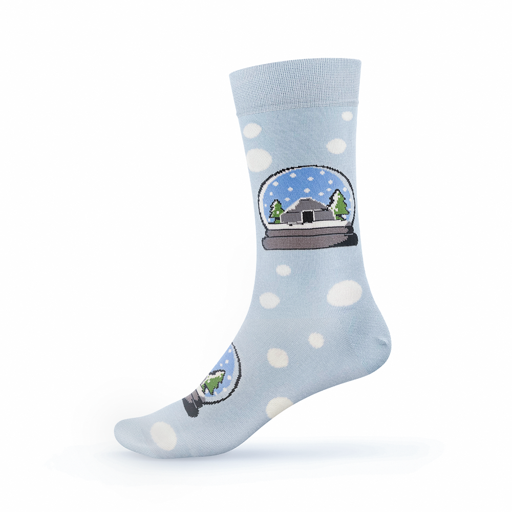 Schneekugel Socken – Weihnachtsmotiv