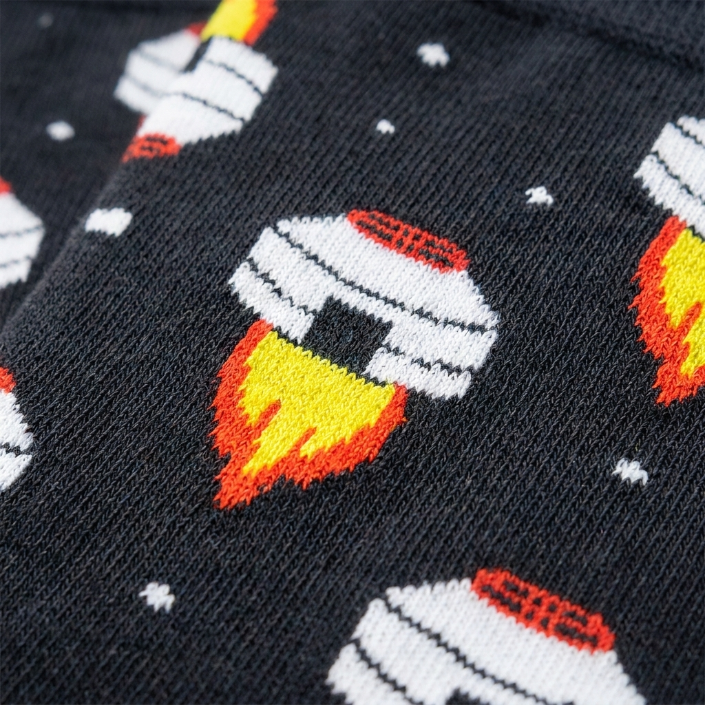 Lustige Motivsocken – Jurte Rakete