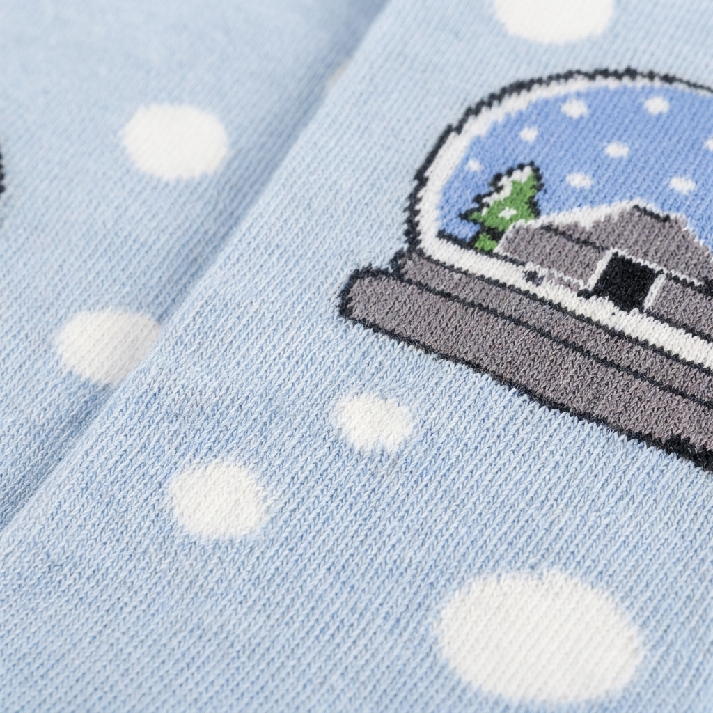 Schneekugel Socken – Weihnachtsmotiv